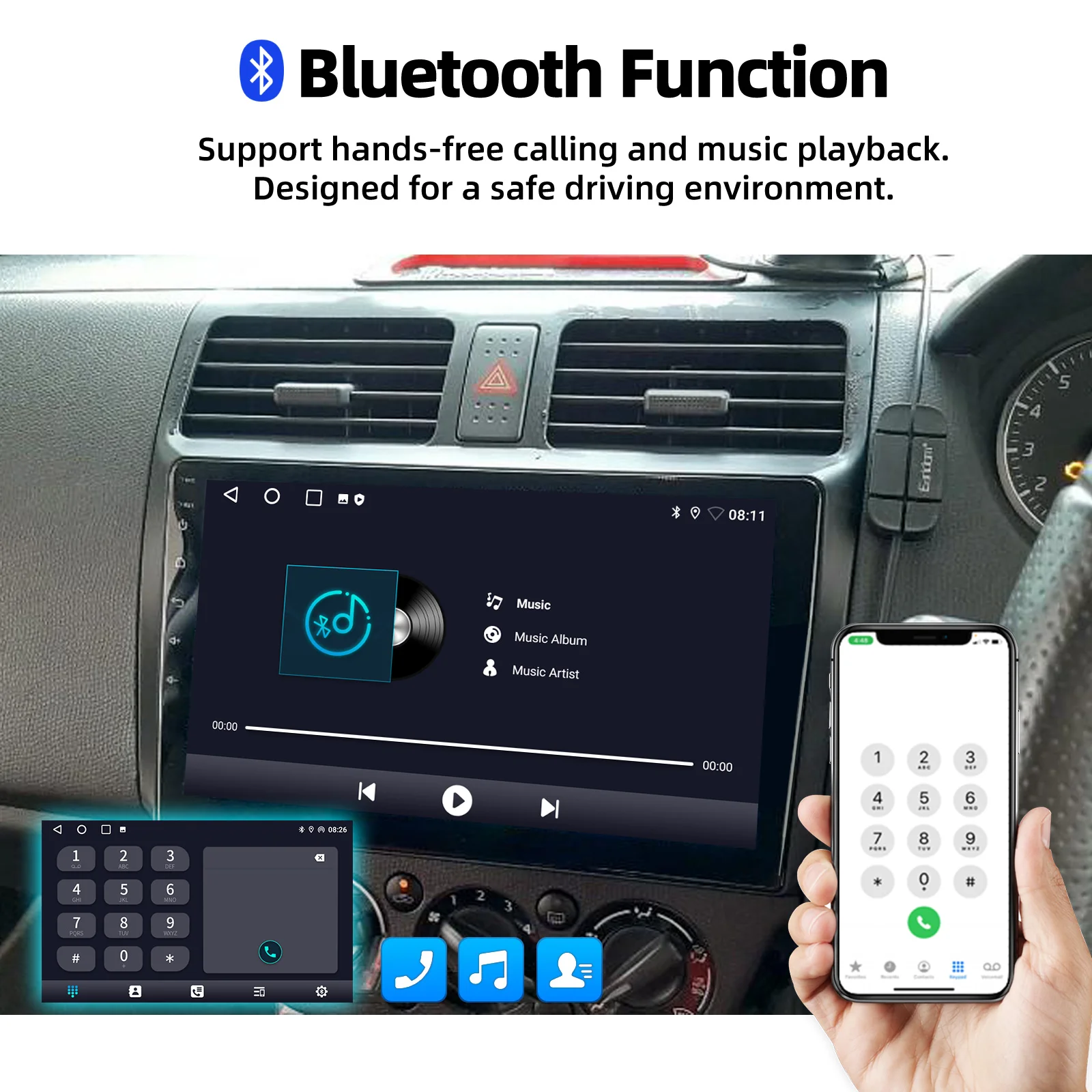 ESSGOO 10" 2DIN Android 13 Carplay Car Stereo Radio For Suzuki Swift 2003-2010 GPS Navigation FM WiFi BT RDS Multimedia Player 