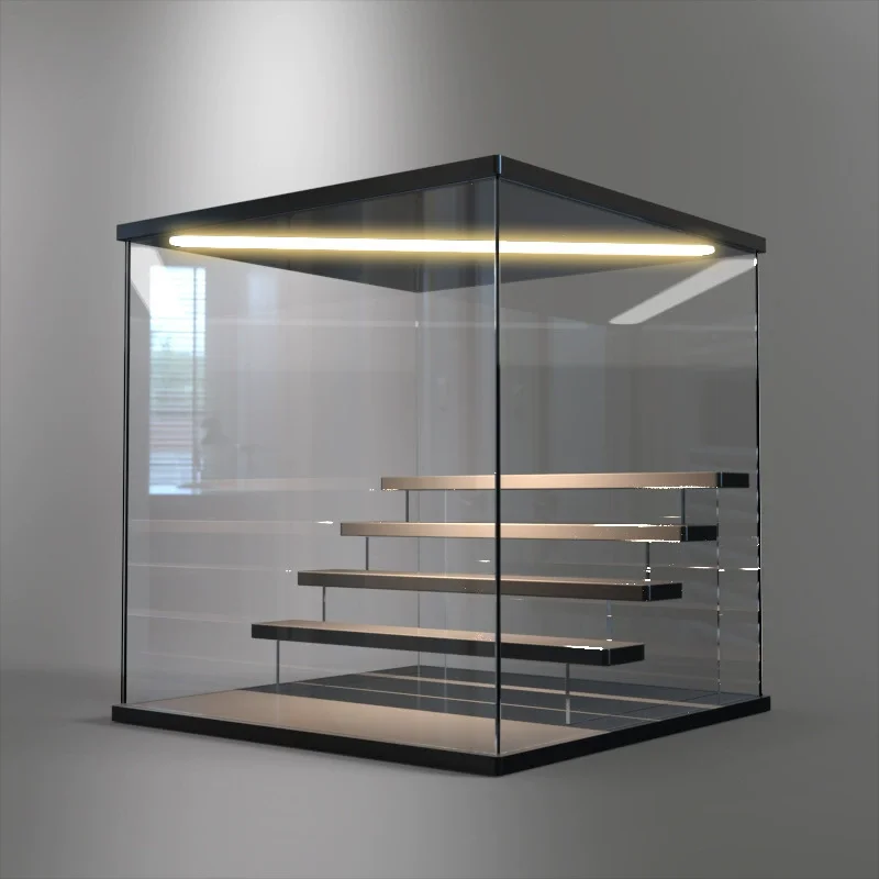 Acrylic Display Case with LED Light for Figurines and Toys