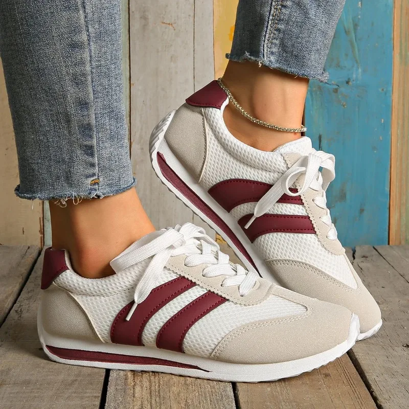 Frühling/Sommer Damen Sneakers Casual Plateau-Schuhe Neue Gestreifte Freizeitlaufschuhe Bequeme Vulkanisierte Schuhe Designer-Schuhe