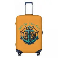 Custom Fashion Son Of The Sea Luggage Cover Protector Elastic Nautical Sailor Anchor Travel Suitcase Covers 1
