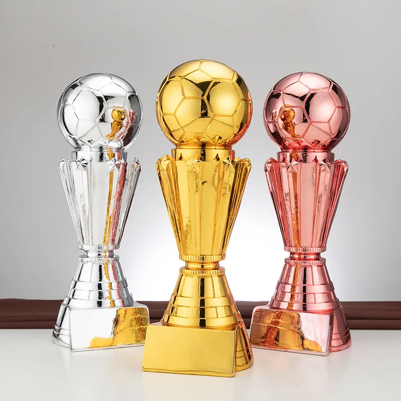 

Football Marksman player Championship trophy resin electric gold plated, silver, bronze match prizes, fan souvenirs, resin craft