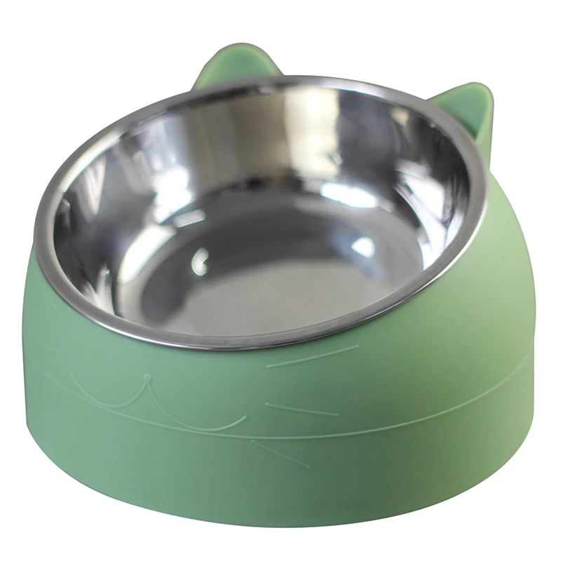 200ml Stainless Steel Cat Bowl Non-slip Base Puppy Cats Food Drink Water Feeder Neck Protection Dish Pet Bowls 6