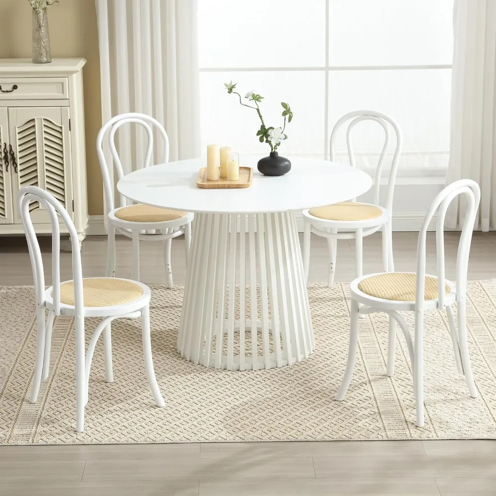 Vintage Dining Chairs Set of 2, Thonet Soild Wood Rattan Dining Room Chairs Armless French Country Kitchen Chairs for Wedding 5