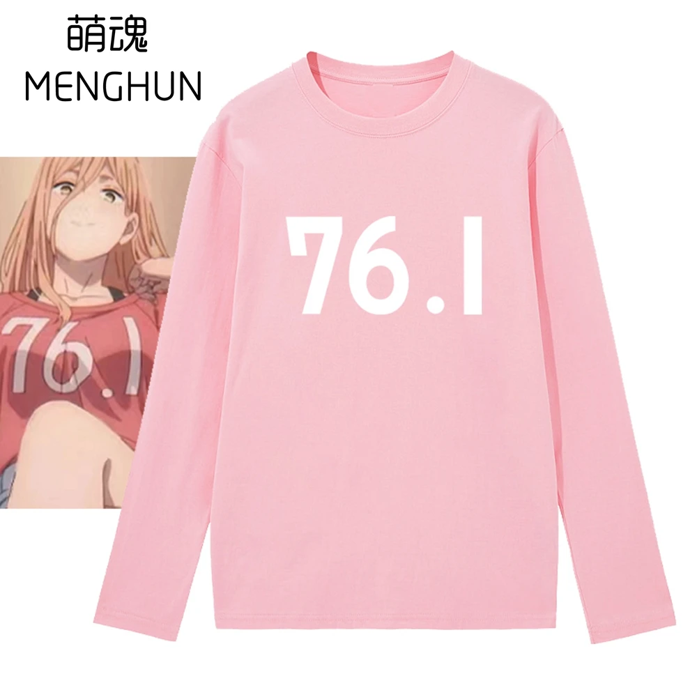 

Chainsaw Man Power 76.1 words printing cosplay long sleeve t shirts anime cosplay t shirt