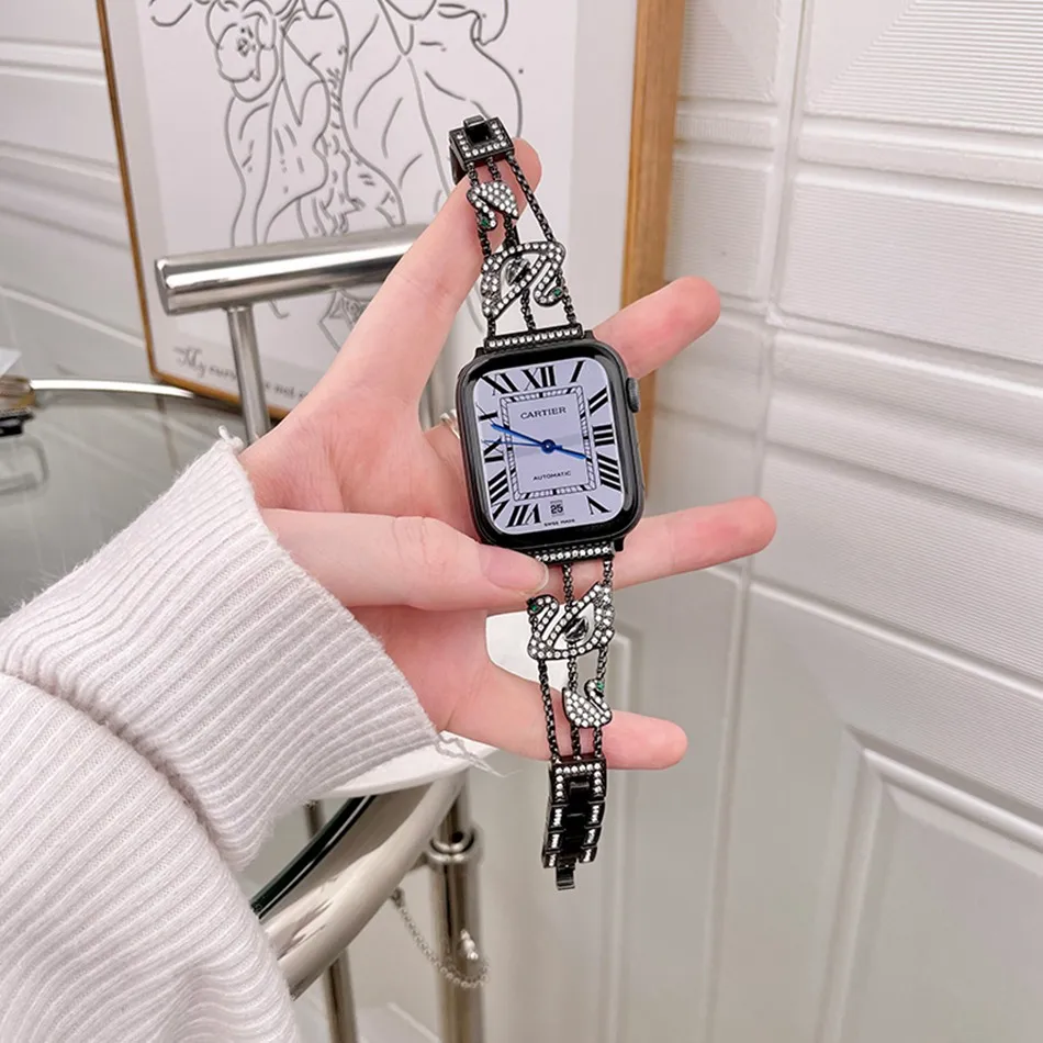 Apple Watch  ݼ Ʈ UItra 8 7 49mm 45mm 44mm Ÿ INS ¦   iWatch ø 6 5 SE 4 42mm 40mm 38mm