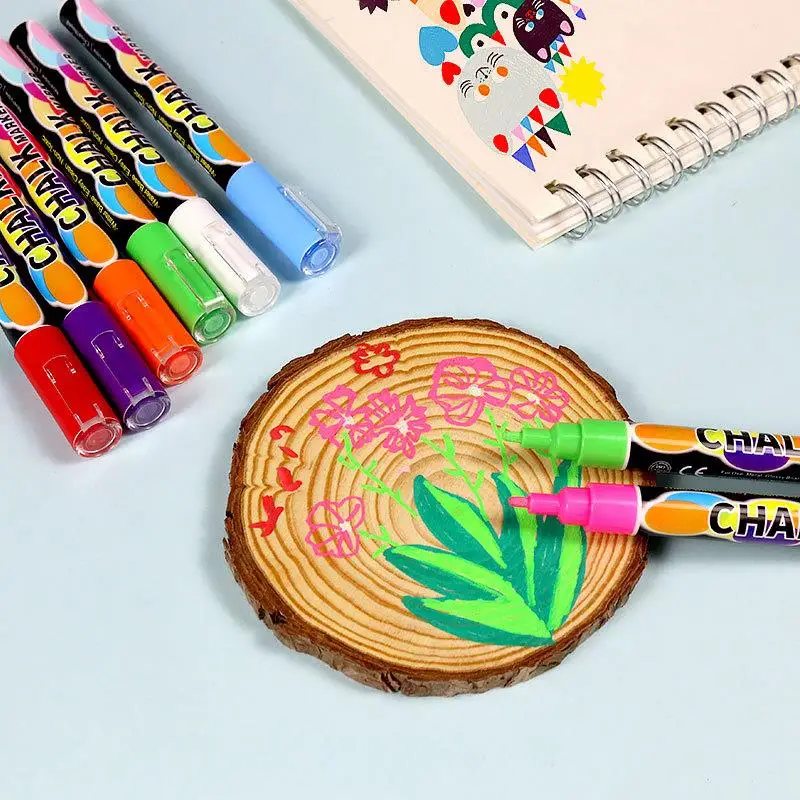 Liquid Chalk Marker Pens Erasable Multi Colored LED Writing Board Glass Window Art Marker Children Painting Blackboard Painting