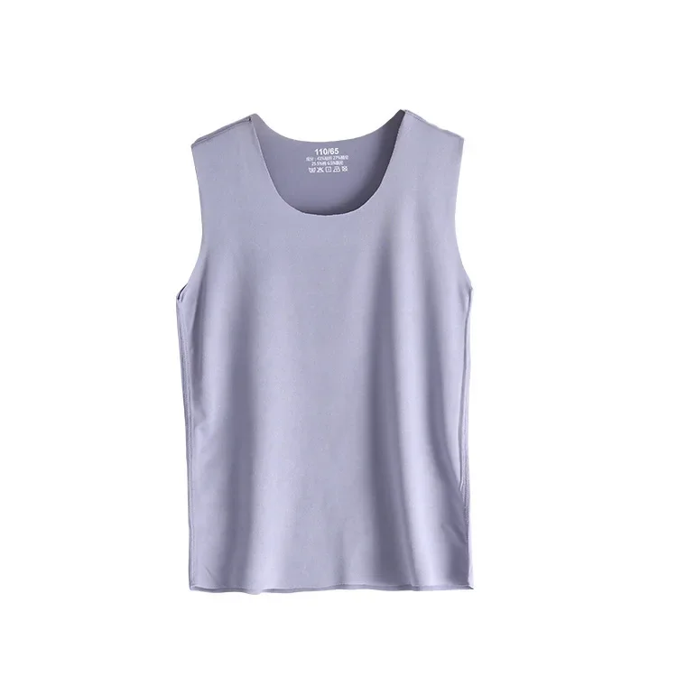 Kids Boys Girls Tank Tops Silk Summer Tops 2024 New Arrival Children Underwear Kids Singlets Pink Blue Solid Sleeveless T-shirts 2