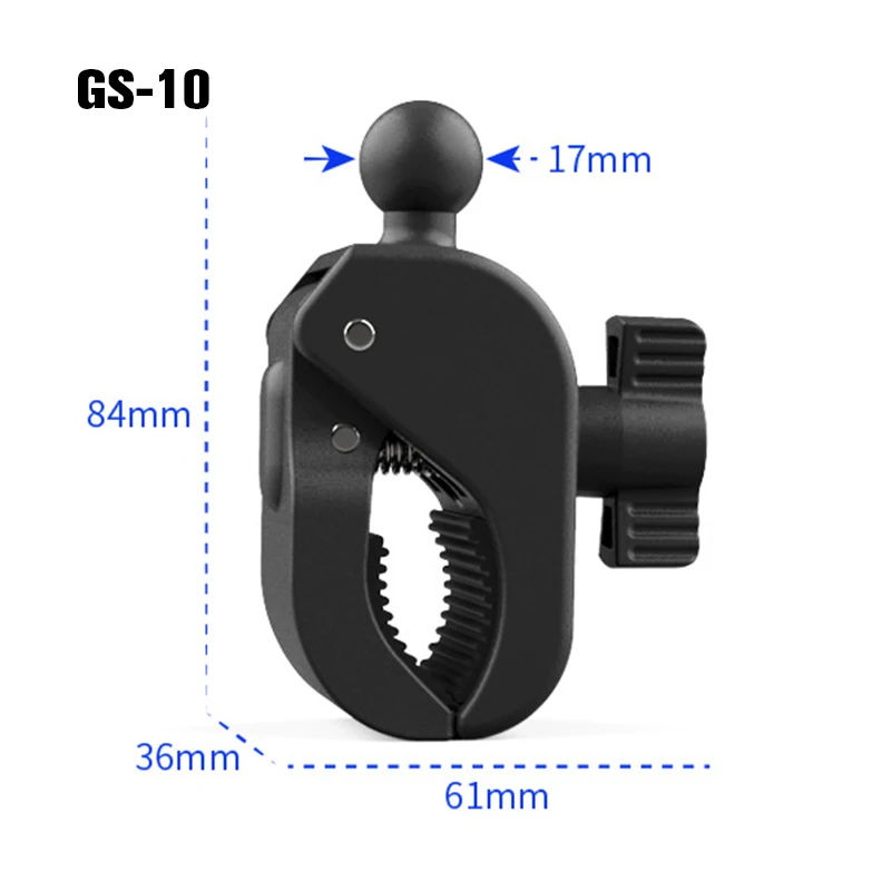 Motorcycle Bike Handlebar Rail Mount, 17mm Ball Head Claw Clamp Base Dual Socket Arm for Gopro 11 insta360 X3 Cameras Accessories
