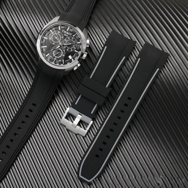 

Ремешок силиконовый для часов Tissot T035 T035617 CITIZEN, резиновый мягкий браслет с застежкой-бабочкой, 24 мм