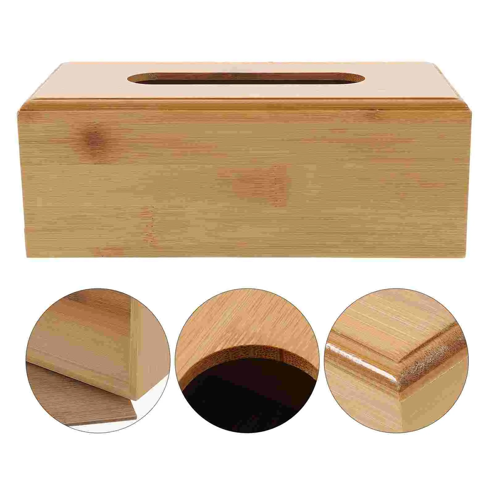 

Solid Wood Paper Box Storage Container Tissue Black Paper Towel Holder Creative Napkin Tray Towel Desktop Office