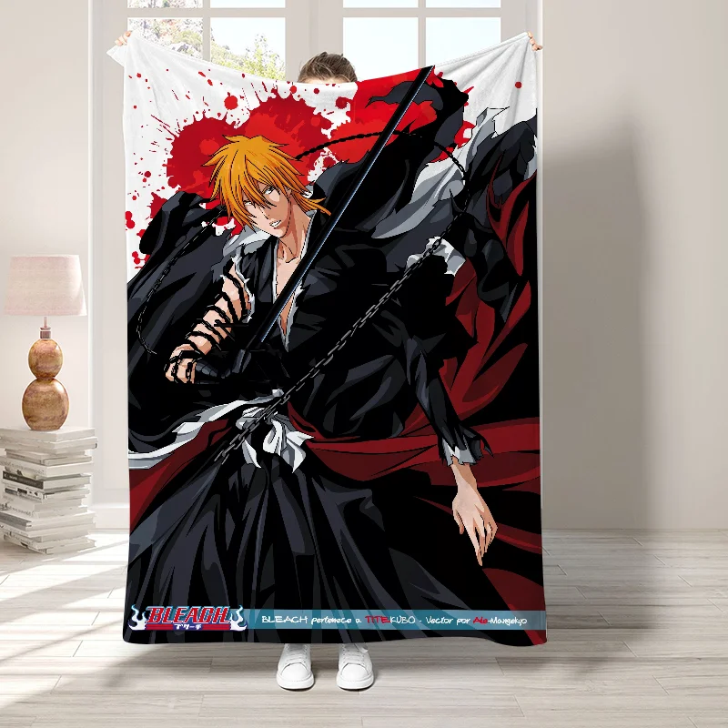 B-BLEACH 침실 장식 털 담요, 장식 소파, 보호 홈 장식, 푹신하고 부드러운 담요, 침대 위 침대보 던지기
