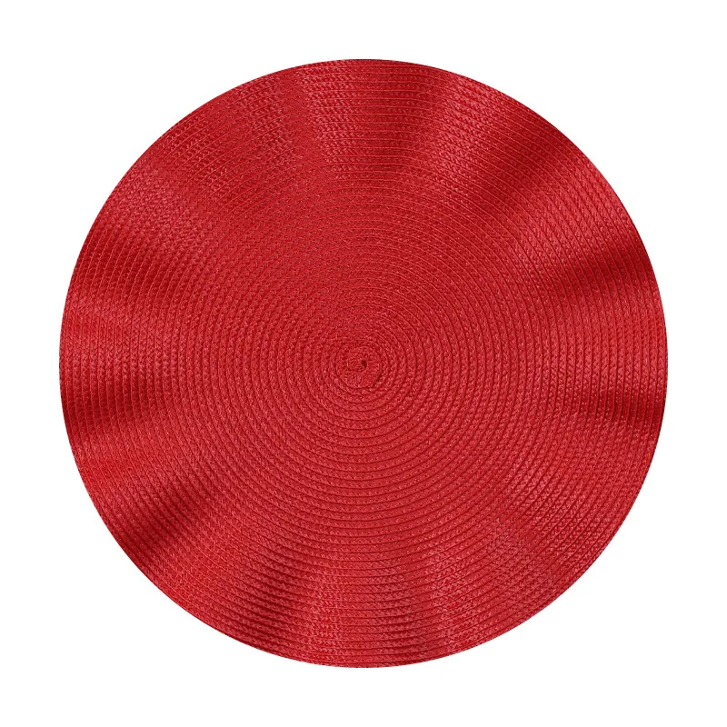 Set of 6 Heat-Resistant Woven Round Placemats with Corrugated Edges