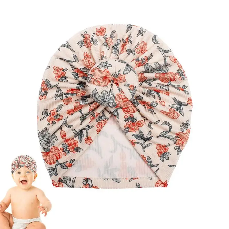 Baby Turban Floral Baby Girl Head Turban Wraps Newborn Turbans Headwrap For Girls 0-3 Months And 1-2 Year For Outdoor