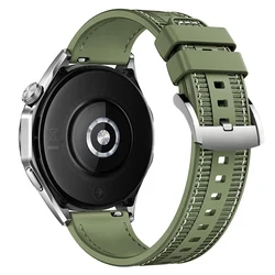 Versatile 22mm Soft Silicone Nylon Watch Strap in Black for 22mm (Green)
