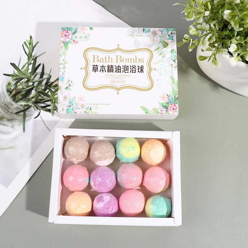 12pcs/set Bath Gift Natural Mini Handmade Bathing Foot Spa Bomb Rich Essential Oils Moisturizing Dry Skin Relaxing Scent Organic 4