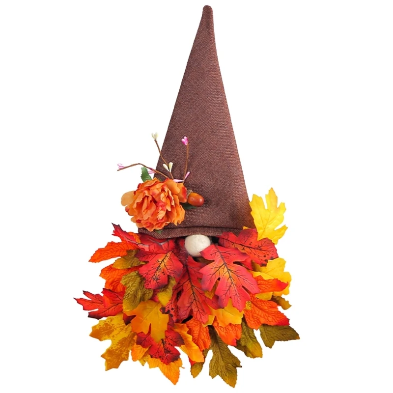 

Colorful Maple Leaf Door Hangings Bring the Warmth Atmospheres Handcraft Fall Maple Leaf Gnomes Decorations Pieces