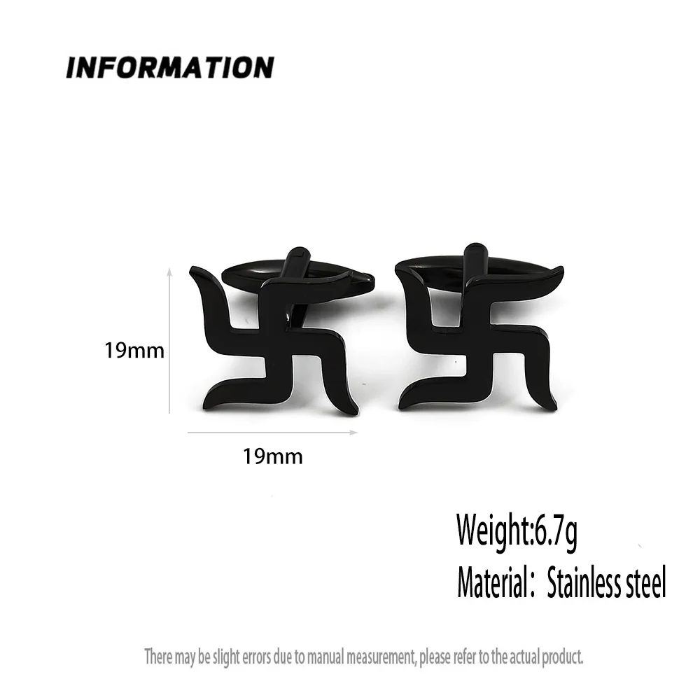 남성용 빈티지 스테인레스 스틸 커프스 링크, 불교 기호 커프 링크, 행운의 보석, 불교 힌두 액세서리, 파티 선물
