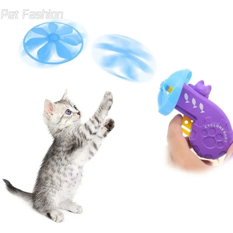 Funny Cat Toys Interactive Flying Disc Propellers Cat Fetch Toy Dog Pet