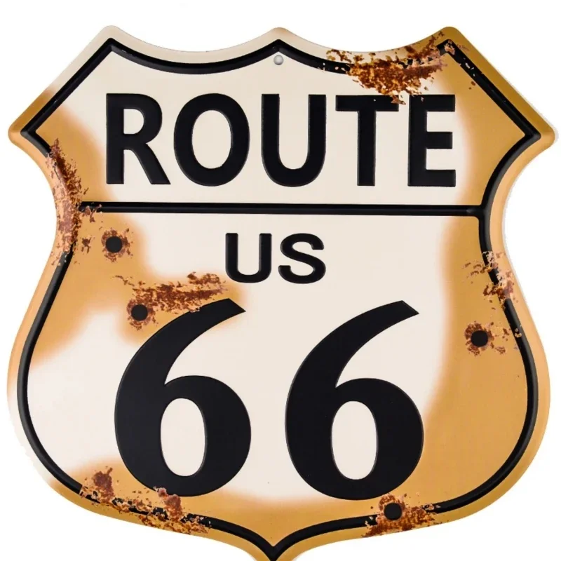 Фото Жестяные знаки Route 66 в винтажном стиле, металлический щит для гаража, мужской пещеры, бара, домашний декор для стен №4