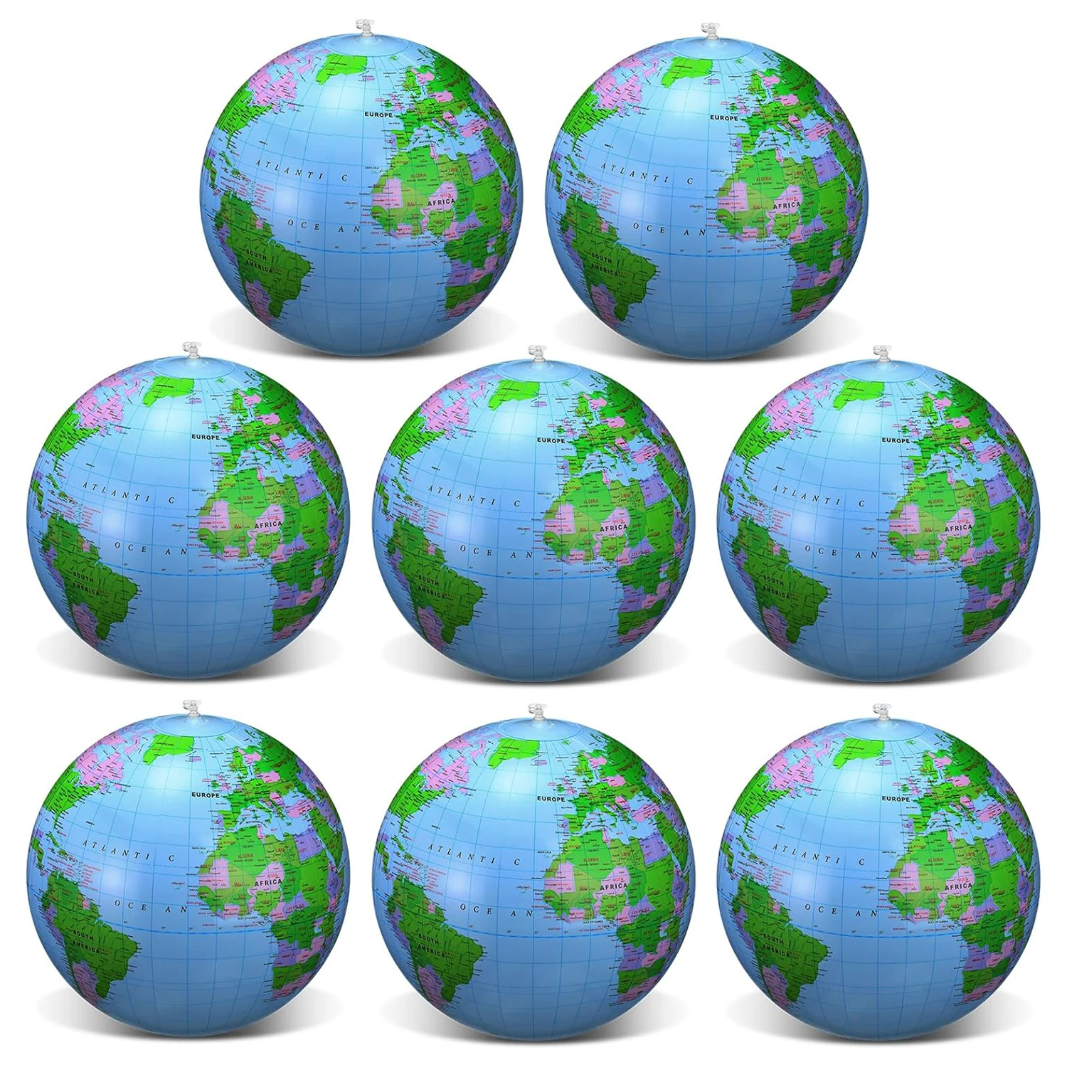 16 Inch Inflatable Globe Blow up World Globe Summer Outdoor PVC Beach Ball for Kids School Classroom Geography Party Supplies 3
