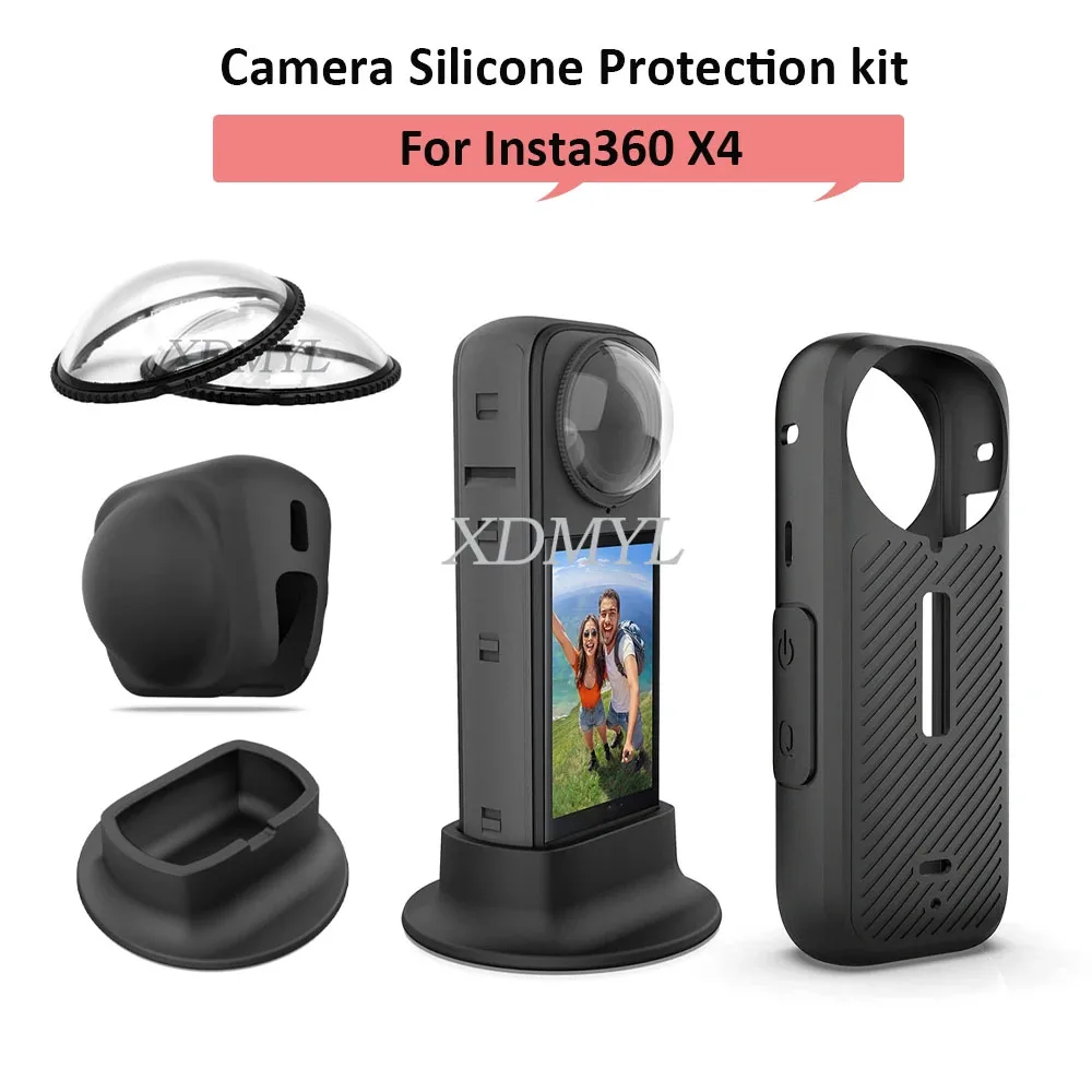 Silicone Protective Case For Insta360 ONE X4 - Lens Cover With Desktop Stand