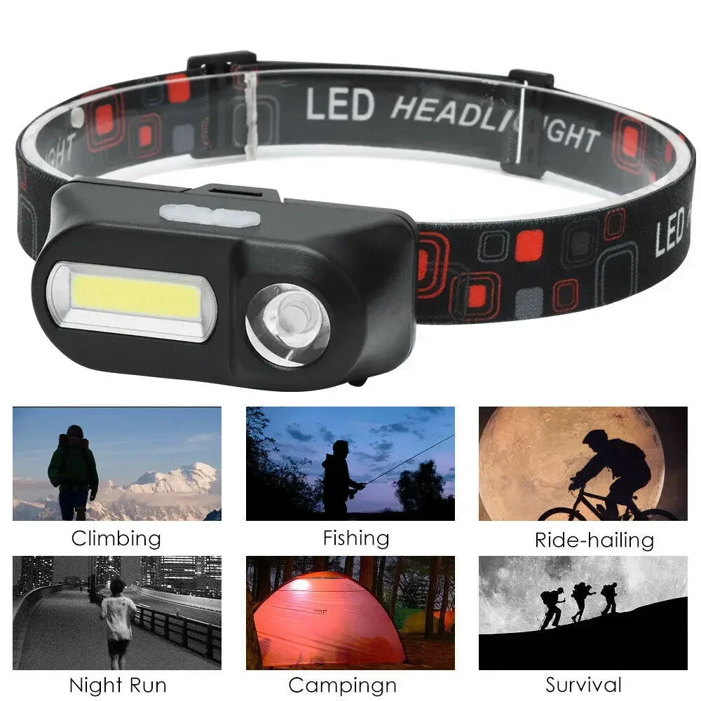 1-4PCS Strong Light Outdoor Head Lamp Cobled Multi Function Headlight USB Charging Head Mounted Flashlight Outdoor Night Fishing