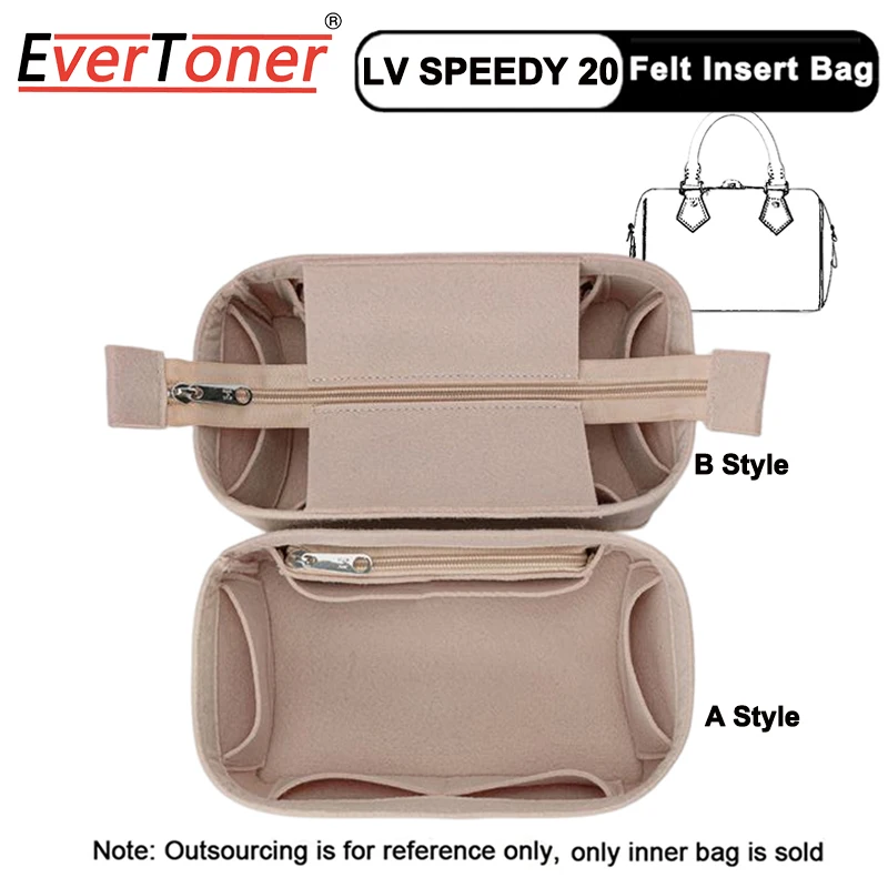 Evertoner Per Lv Speedy 20 Feltro Inserto In Tessuto Borsa Organizer Borsa Per Il Trucco Borsa Da Viaggio Organizzatore Di Immagazzinaggio Borsa Inter