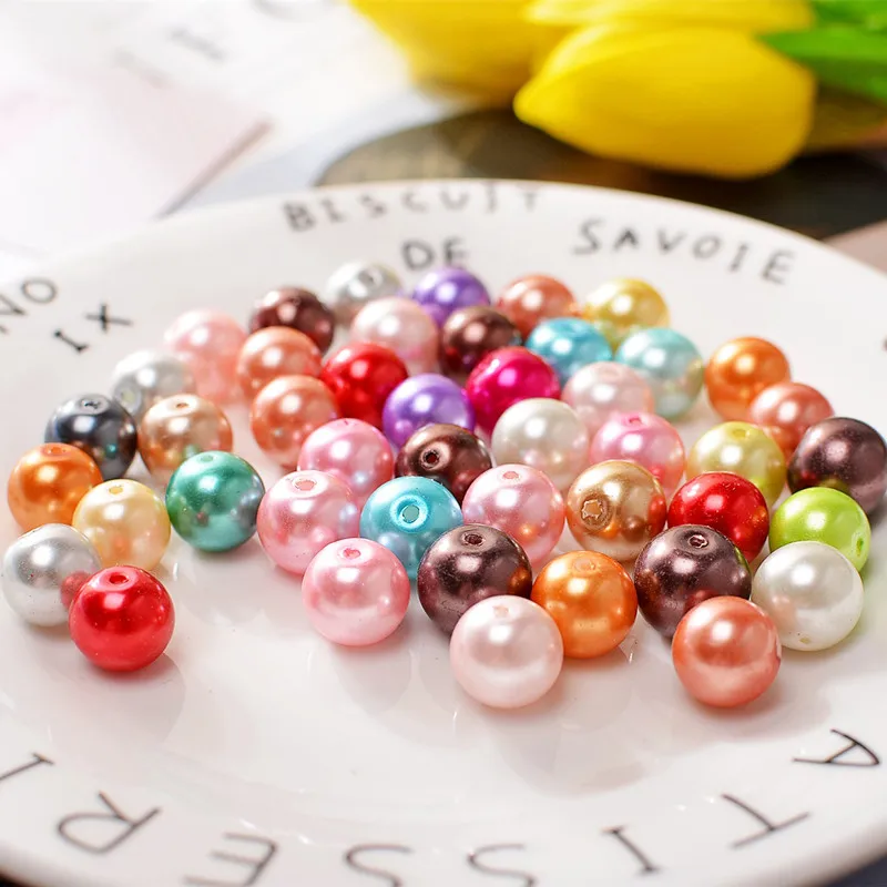 Sonderpreis Mix Farben Glas Perle Lose Imitation Runde Perlen DIY 4/6/8/10/12/14mm Halskette Armband Ohrringe Schmuck Machen – Detail 11