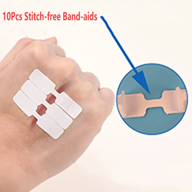 

10 Pack New No Seam Band-Aid Outdoor Quick Wound Suture Zipper Tape Reduce Posting Outdoor Survival Accessories