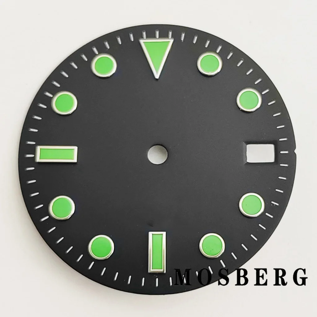 Sterile Black and White Watch Dial with Hands - 28.5mm Automatic Movement Accessory