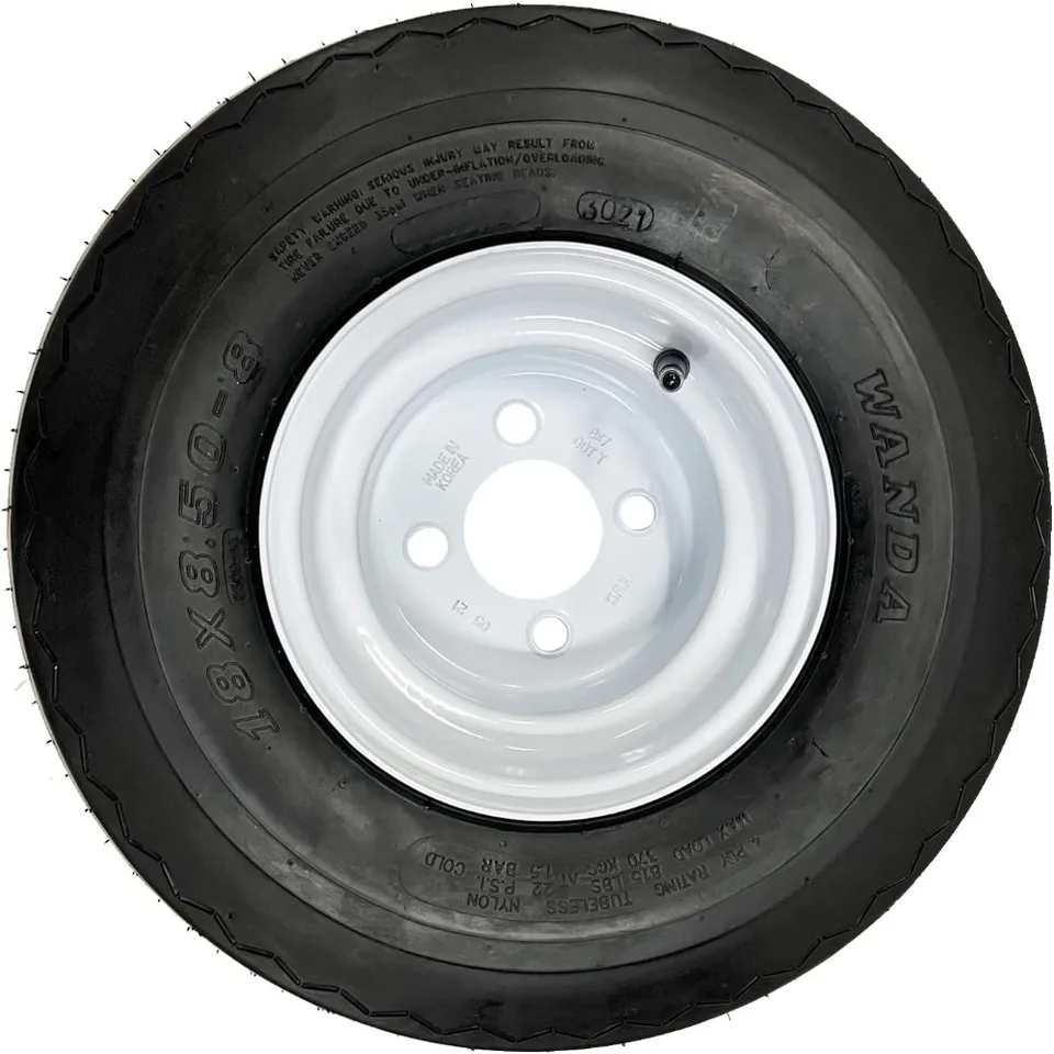 4 Pack Golf Cart White Tires and Wheels Set