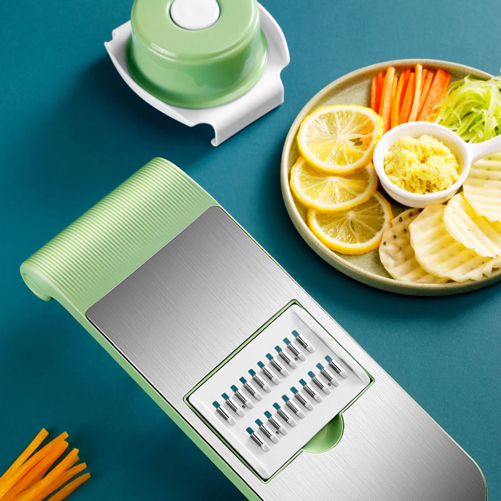 7-in-1 Vegetable Cutter Mandoline Slicer with Stainless Steel Blades