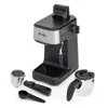 4-Shot Steam Espresso Machine Cappuccino Maker Latte Glass Carafe Frother Cuban Coffee Barista Home Brew Brewer Scoop Stainless 4