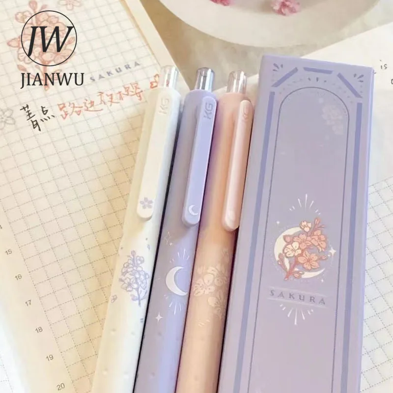 cosas baratas envio gratis kawaii pens school supplies gel pen set Japanese  Pink Cherry Blossom Season 0.5 black Gel Pens - AliExpress