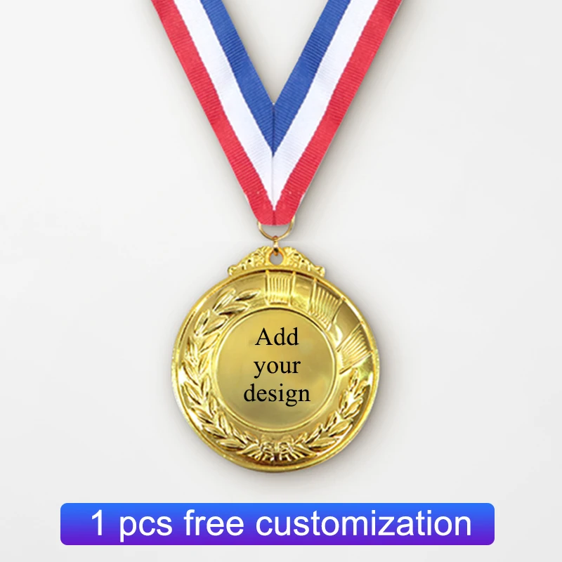 Free Customized Color Printed or Engraved 65MM Metal Medal Award Medals Game Medals Sports Competition Winner Medals Souvenir