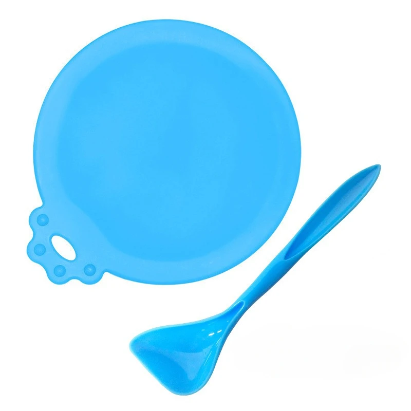Reusable Silicone Pet Food Can Covers with Spoon - Set of 2