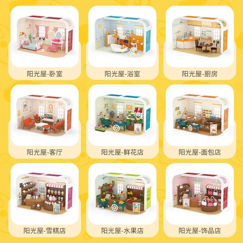 Miniature Pretend Play Dollhouse Accessories And Furniture Cooking   shopping games Kitchen Livingroom Play House Birthday Gift
