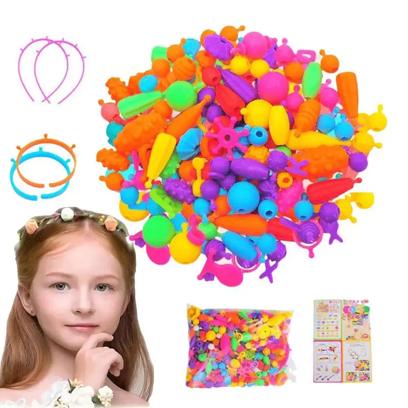 

Pop Beads Jewelry Making Kit Creative Snap Pop Beads Arts And Crafts Supplies Exquisite Educational Toys DIY Handmade Beaded Puz