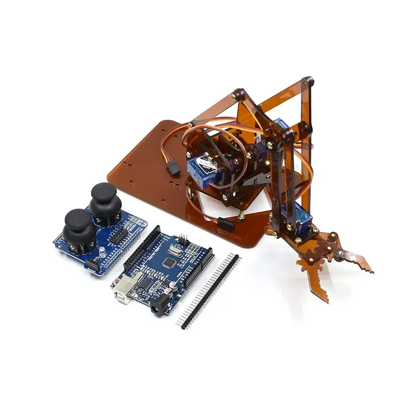 SG90 MG90S 4 DOF Unassembly Acrylic Mechanical Arm Robot Manipulator Claw for Arduino Maker Learning DIY Kit Robot image 4