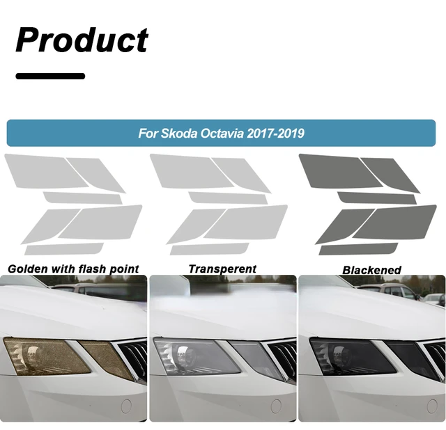 LAYGU 2 Stück Autoscheinwerfer Schutzfolie Scheinwerfer Transparent Schwarz  TPU Aufkleber, Für VW Passat B8 2015-2020 NEMS 2019-On