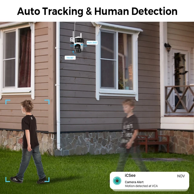 12MP Outdoors Wifi Camera 6K HD Three Lens Security PTZ IP Surveillanc Camera Human Auto Detect Tracking CCTV Camera ICESS APP 4