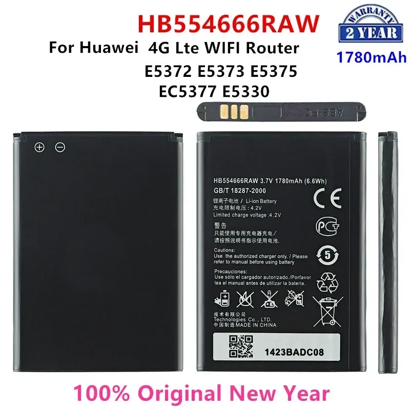 100% Оригинальный аккумулятор HB554666RAW 1780 мАч для Wi-Fi маршрутизатора HUAWEI 4G Lte E5372 E5373 E5375 EC5377 E5330