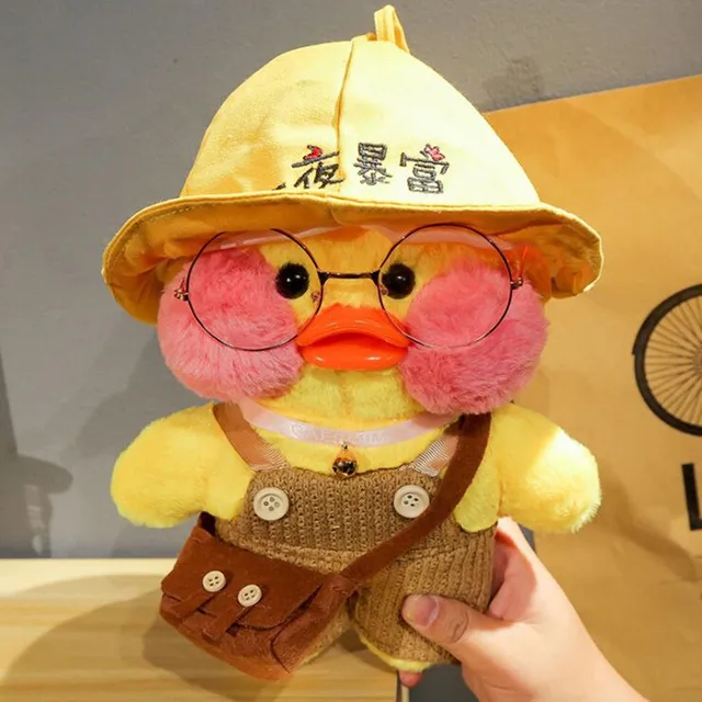 1PC 30cm Cute Cafe Duck Plush Toy Stuffed Soft Kawaii Duck Doll Animal Pillow Birthday Gift for Kids Children