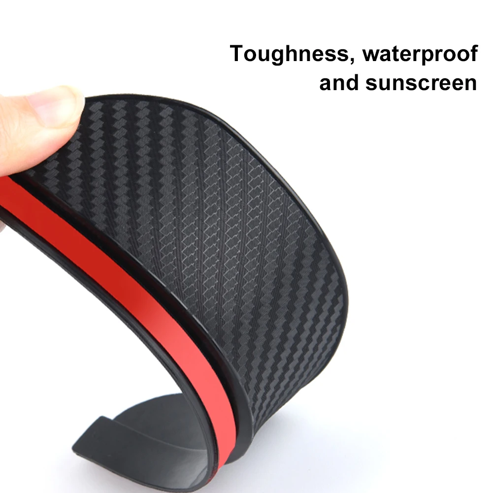 Rearview Mirror 2Pcs Car Side Rear View Mirror Rain Eyebrow Visor Carbon Fiber Black Rain Guard PVC Sun Shade Self Adhesive Car Accessories