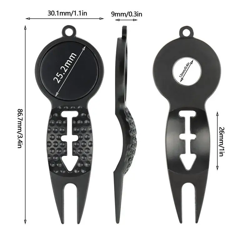 Ball Marker Divot Tool Golf Ball Marker Zinc Alloy Divot Repair Tool Portable Rustproof Sturdy Golf Accessories For Cleaning