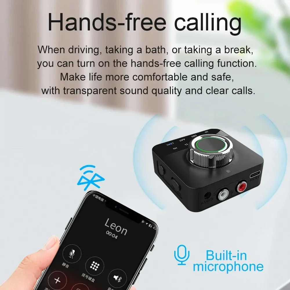 AYINO MR230 PRO LDAC Bluetooth Wireless Audio Receiver Adapter Mic RCA 3.5m Jack Aux 3D Stereo aptX HD For TV Car Speaker