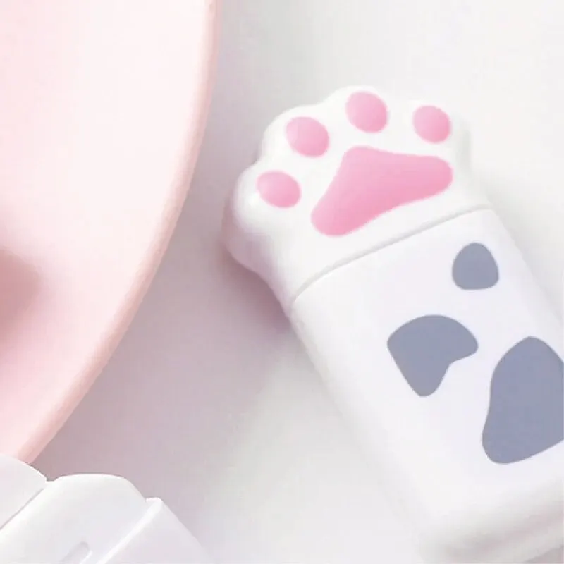 Stationery Set 4pcs Cat Paw Utility Knife Correction Tape Rubber Eraser Ruler Cute Kawaii Cartoon Office School Supplies