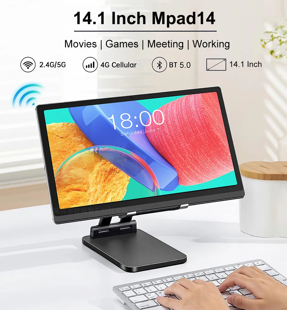 Global Version MPAD14 14 Inch 1920x1080 IPS Large screen Tablet PC 8+16MP Camera 12+256GB MT6769 G85 Tablets Android12 Laptop 3