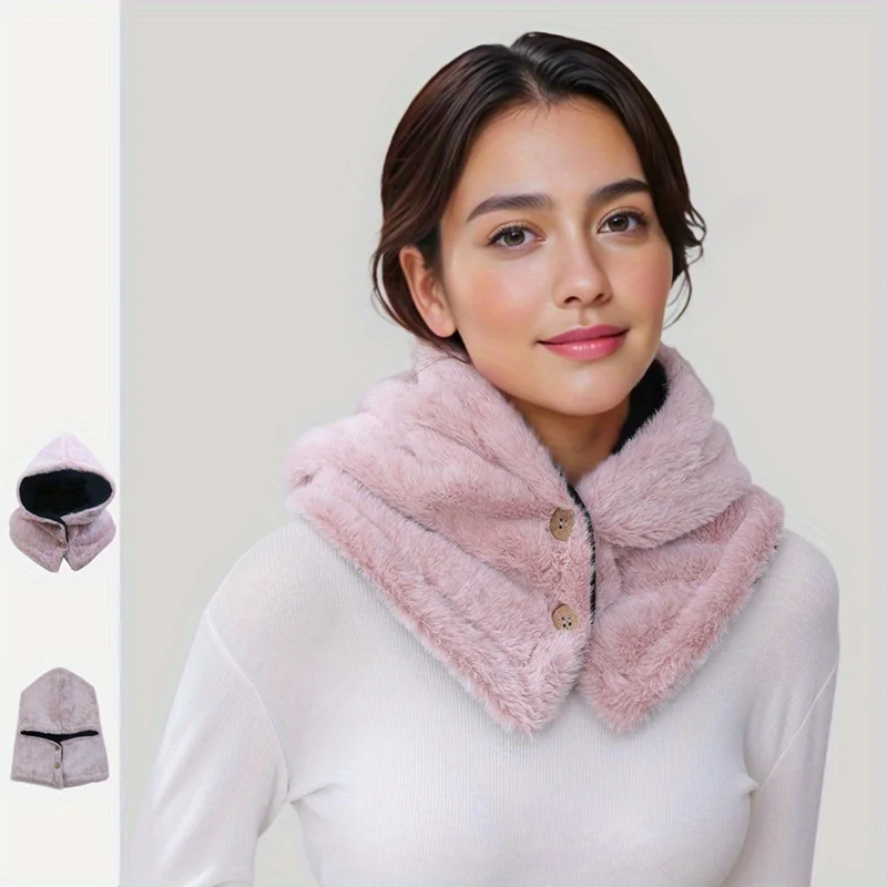 Winter Warm Hat Thickened Plush Windproof Balaclava Hat Unisex Adjustable Elastic Thermal Neck Protection Cycling Skiing Hat