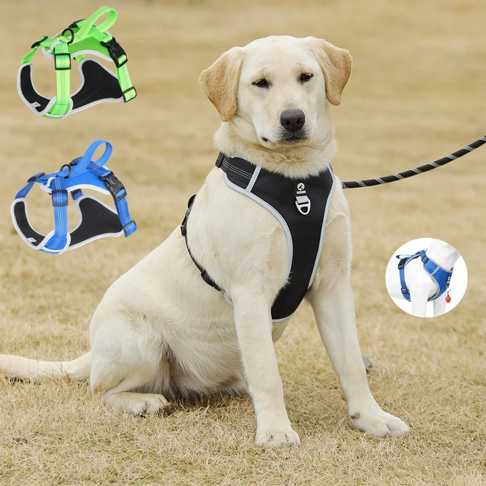 

Dog Harness Pets for Medium Big Dogs Puppy Chest Harness Reflective Vest Strap Breathable Mesh Dog Harness and Leash Set Items
